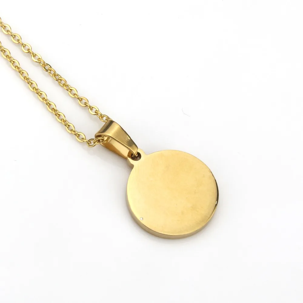 Wholesale Handmade Spiritual Round Shape Dolphin Pattern Link Chain Gold Stainless Steel Shell Pendant Necklace Jewelry | Украшения и