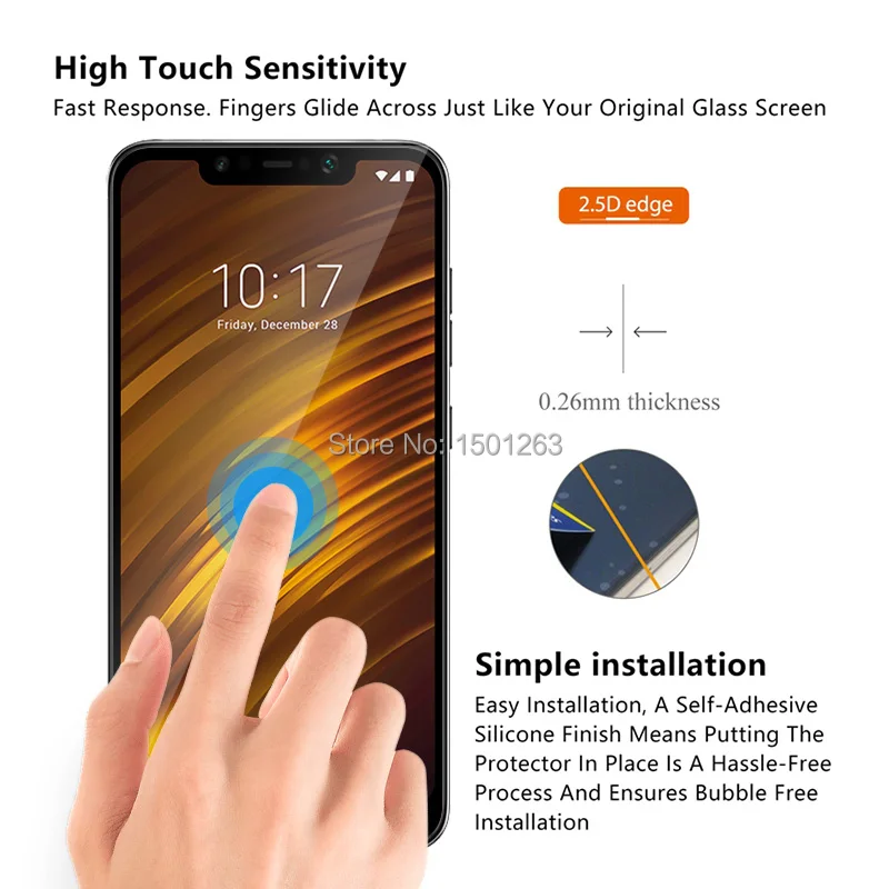 10 шт. полное покрытие закаленное Стекло для Xiaomi Pocophone F1 6 18 &quotЭкран протектор