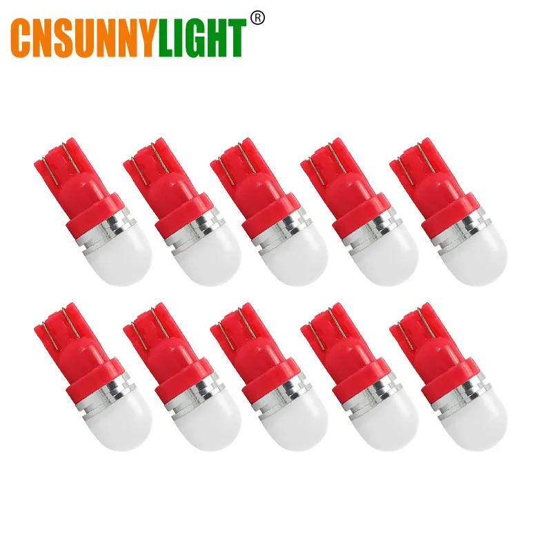 CNSUNNY светильник 10 шт. T10 светодиодный 194 W5W Боковая Ширина инструмент Лицензионная лампа зазор сигнала лампы стоп сигнала ствол купольный светильник для чтения - Испускаемый цвет: Красный
