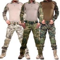 tactical military uniform jacket army of the military combat uniform tactical pants with knee pads camouflage hunter clothes