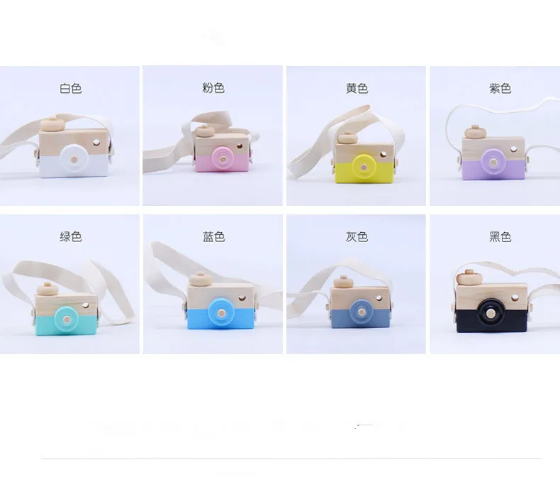 1 шт. деревянная камера с милым мультяшным рисунком для малышей креативная ремнем