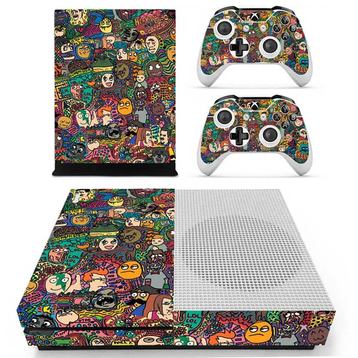 Граффити виниловая кожа наклеивающиеся Переводные картинки для детей xbox One S консоль с двумя беспроводными контроллерами кожи