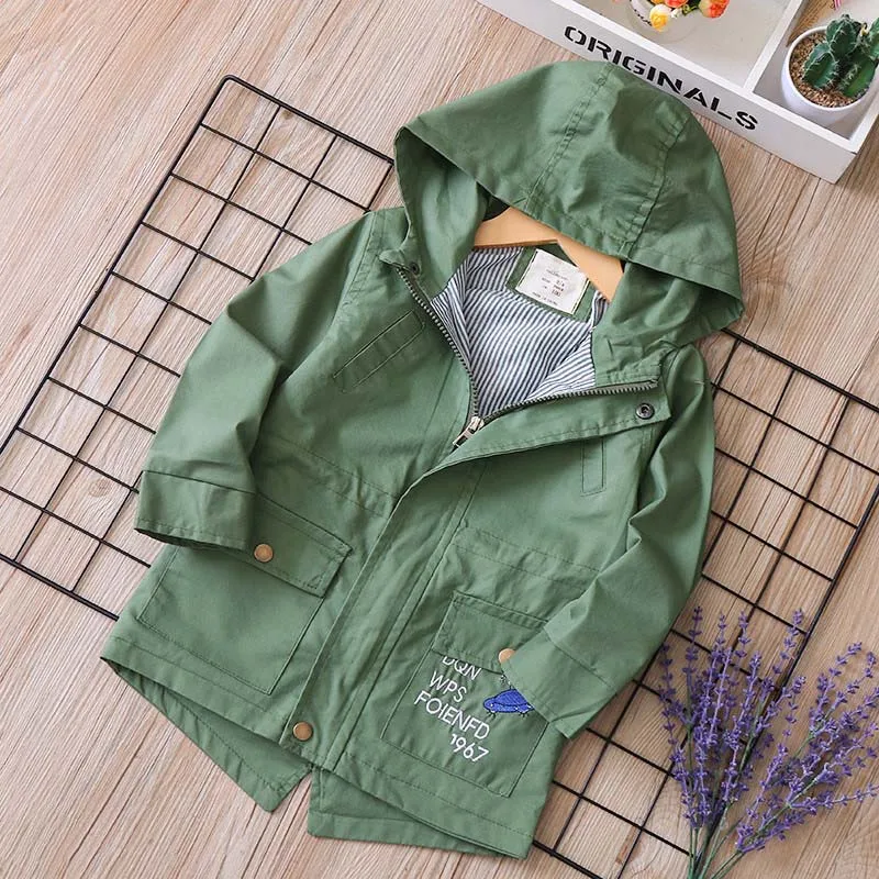 1967 army green Куртка для мальчиков, зимнее флисовое пальто Детская ветровка для мальчиков, верхняя одежда для малышей Детская куртка для мальчиков и девочек DC132 - Цвет: 1967 army green
