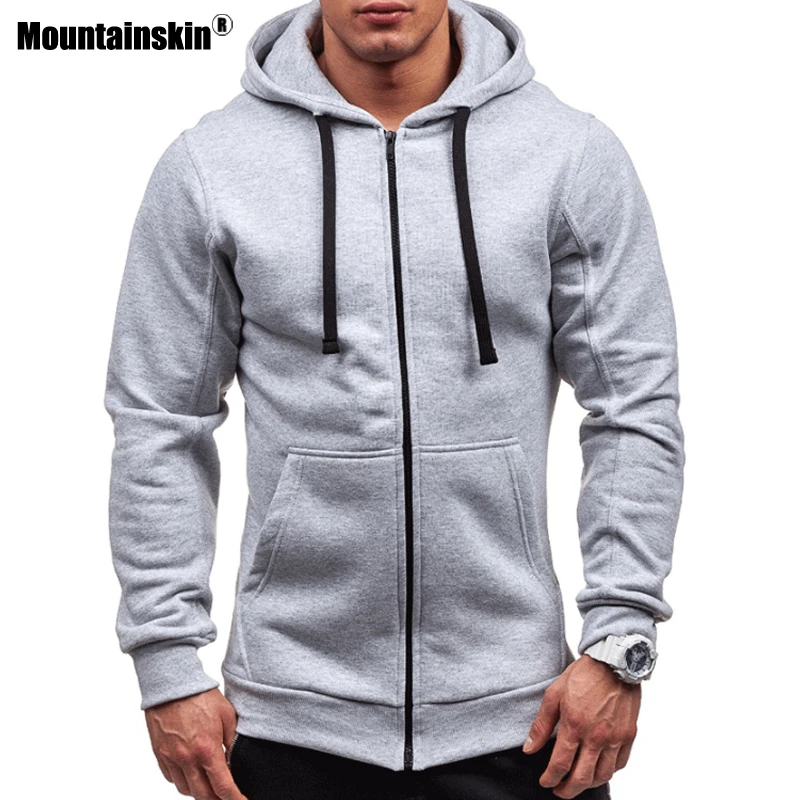 Мужская толстовка с капюшоном Mountainskin черная Повседневная приталенная куртка