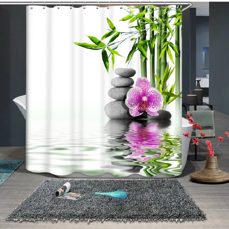 Современная Водонепроницаемая занавеска из полиэстера с 3D принтом красивых