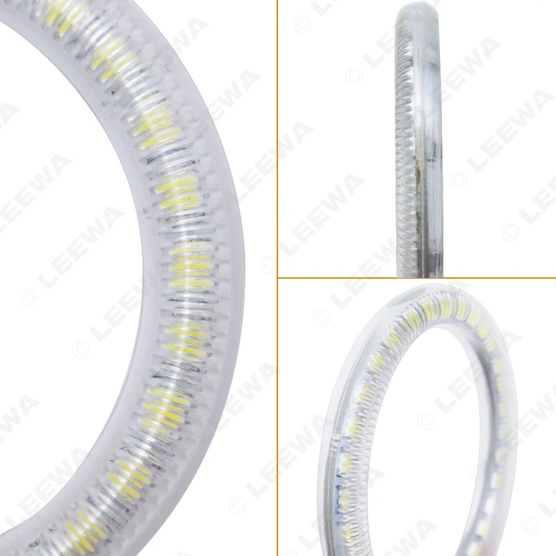 LEEWA белый/синий/желтый автомобиль LED Halo кольца ангельские глазки DRL головная лампа