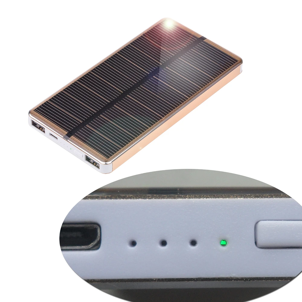 Компактное зарядное устройство на солнечной батарее 10000 мАч|mobile phone charger|phone chargermini