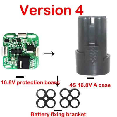 version 4 3S 12V 4S 16,8 V DC электрические инструменты ручная литиевая дрель мощность литий-ионная батарея Защитная плата BMS схема 18650 ячеек 20A PCB - Цвет: version 4