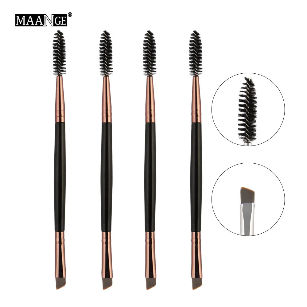 4 Pcs High Quality Double Ended Eye Makeup Brush Eyebrow Powder Eyelash Mascara Beauty Cosmetics Make Up Comb Tools | Красота и