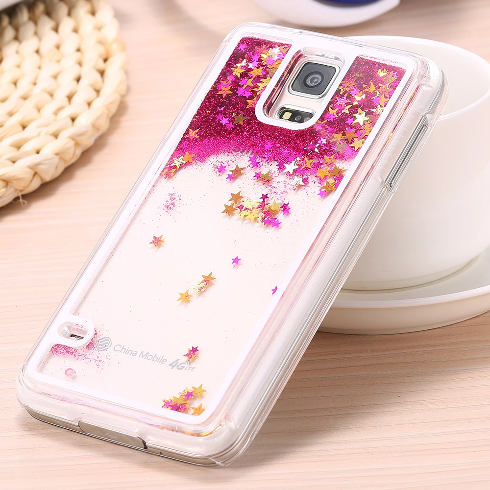 S5 S6 прозрачная жидкость Плывун Bling Блеск звезды люкс чехол для Samsung Galaxy i9600 / G9200