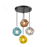 modern minimalist personality glass pendant lamp creative restaurant stained bar hanging lights cafe ball luminaire f9706
