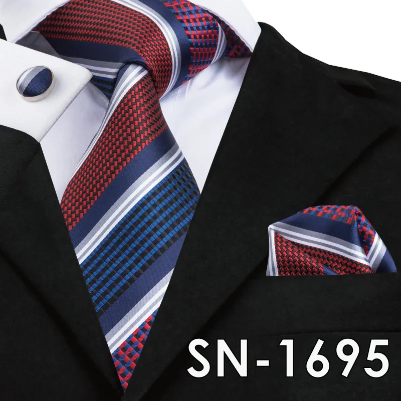 SN-1695 SN-1518, Новое поступление, мужские галстуки, Мода, Hi-Tie, дизайн, королевский синий, на шею, галстук, карман, квадратные запонки, набор для мужчин, деловые, вечерние - Цвет: SN-1695