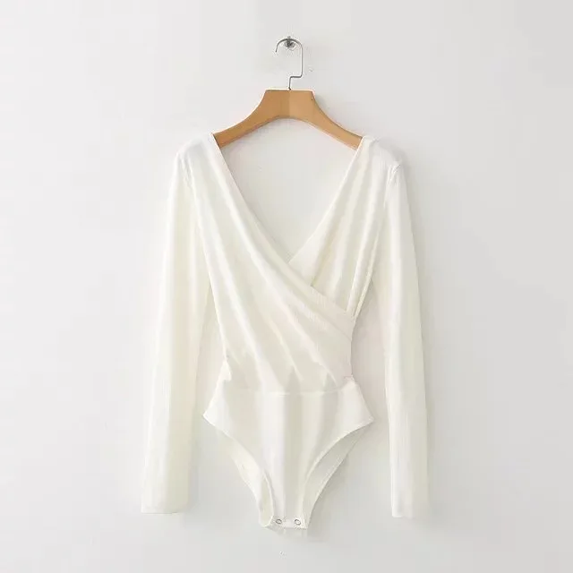 Облегающий боди с открытой спиной женский летний однотонный комбинезон