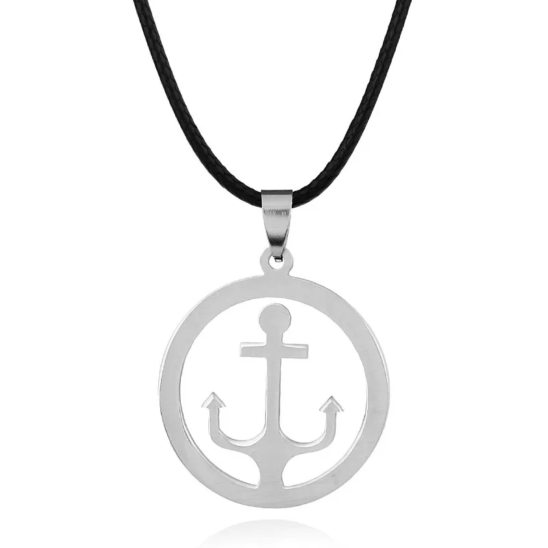 Новый Для мужчин веревки и металлической цепью vintageround якорь кулон Цепочки
