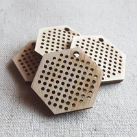 50 pcs hexagon blanks modern cross stitch wood earring diy 5050mm