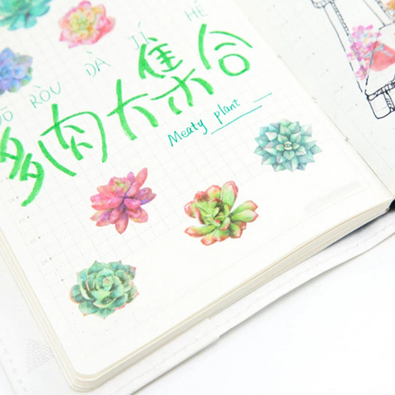 15packs/lot Succulent plants series paper sticker/Painting Scrapbooking Decoration label/DIY Diary Album Girls School Office | Дом и сад