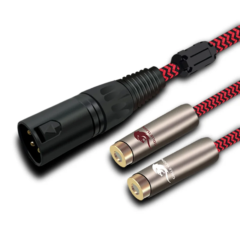 HIFI 3 Pin XLR папа к двойному RCA Phono Женский аудио кабель динамик микшерный пульт