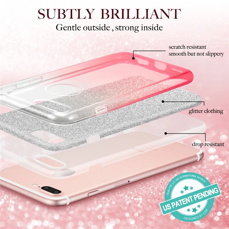 Case For iPhone 6 6S Silicon Bling Glitter Crystal Sequins Soft Cover Fundas 5SE 5S 7 8 Plus X Mobile phone case |
