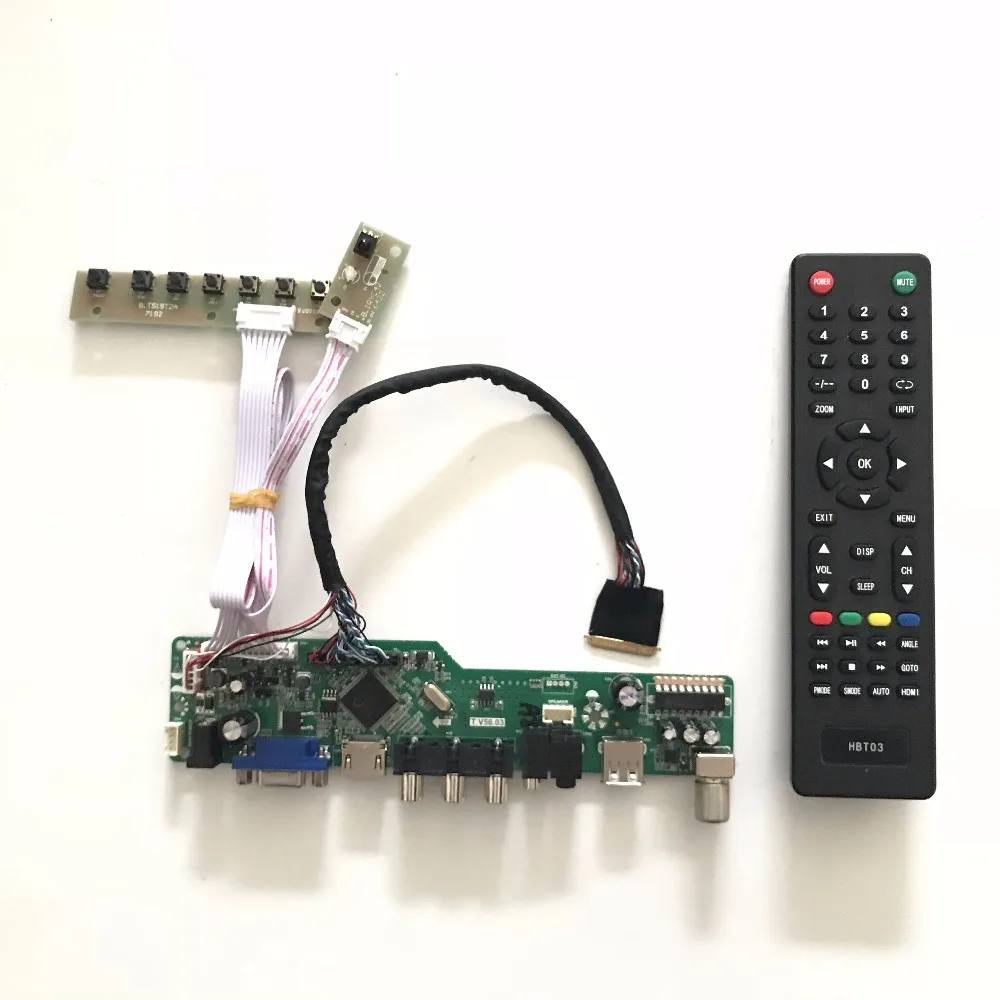 VGA + AV аудио USB ТВ V56 ЖК дисплей контроллер доска для 18 4 дюймов N184H6 L02 L01 светодиодный