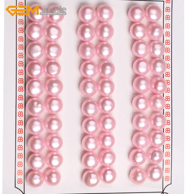 

Gem-inside 30 Pairs AAA Grade Half Drilled Freshwater Cultured Pearls Beads For Earrings Stud Jewelry Making DIY Jewellery