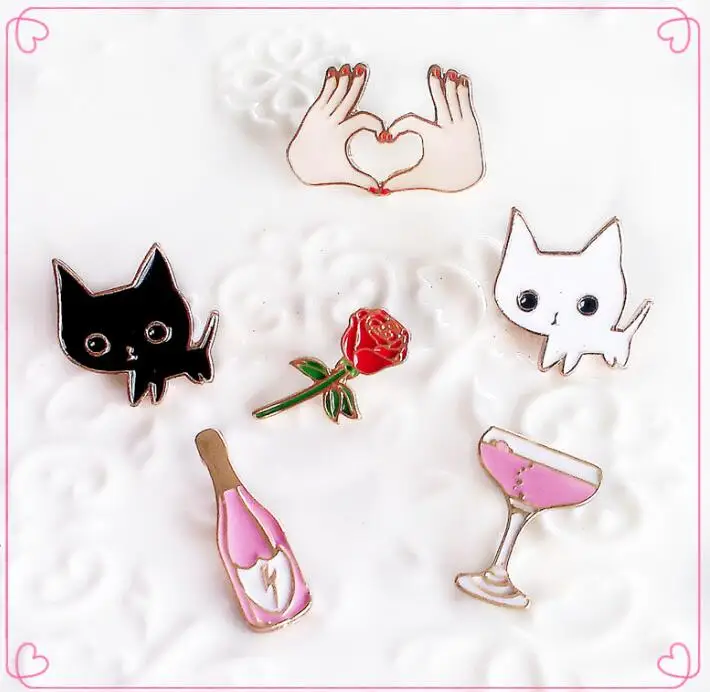 Oly2u Прекрасный мультфильм животных Cat Kitty коктейль вино розы ручной милые из
