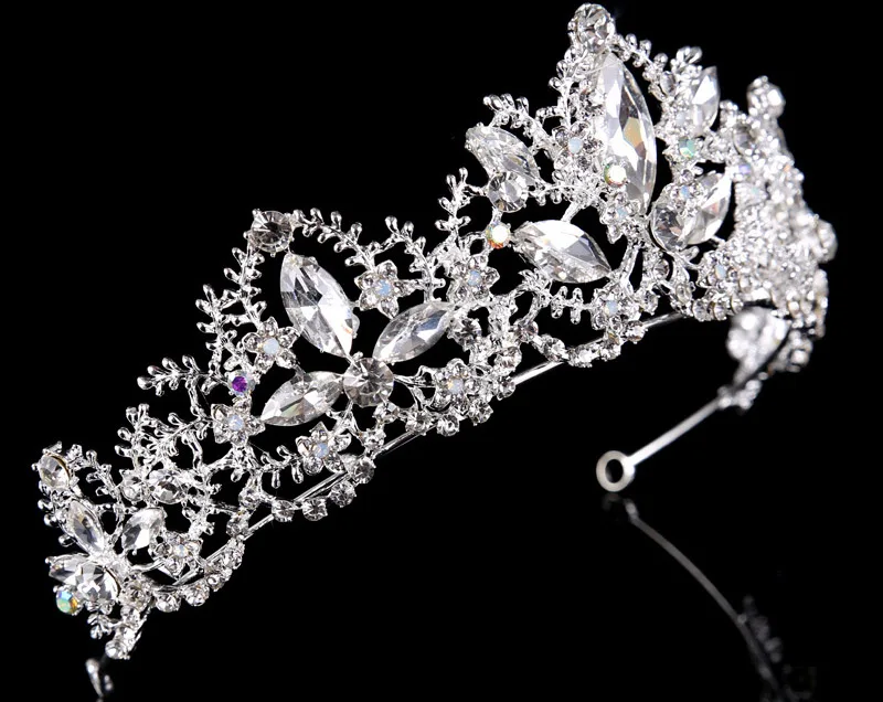 Серебряный Цвет Кристалл Стразы Корона невесты диадема Мода Королева Корона для свадьбы выпускного вечера головной убор украшения для волос аксессуары