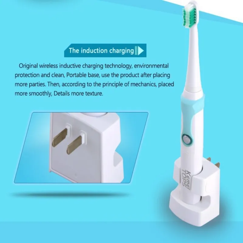 

KEMEI Electric Toothbrush Ultrasonic Smart Tooth brush Rotation Type Waterproof Oral Hygiene Dental Care b pro teethbrush KM-907