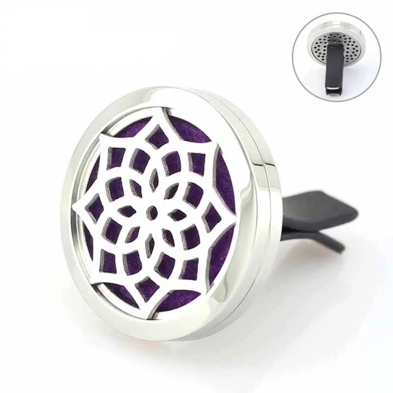 

Chrysanthemum Magnetic 30mm Stainless Steel Car Diffuser Locket Aromatherapy Essential Oil Car Diffuser Lockets Free Pads