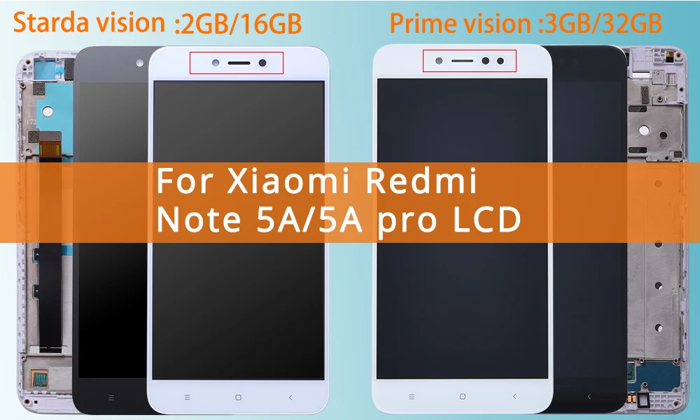 Xiaomi Redmi Note 5A ЖК-дисплей кодирующий преобразователь сенсорного экрана в сборе+ сменная рамка для xiaomi NotE 5a prime/pro Y1 Y1 lite