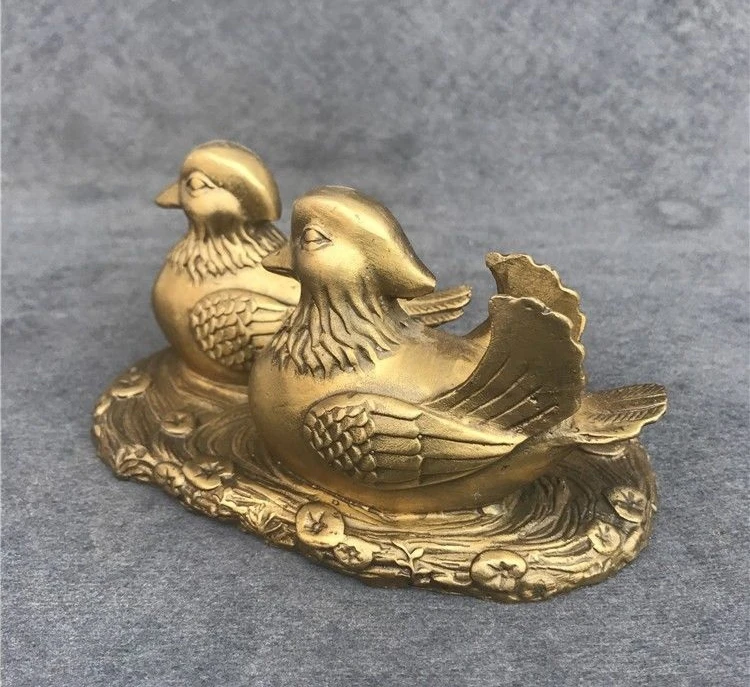 Sculpture bronze Collectibles Retro Crafts Decoration handcraft -mandarin duck | Дом и сад