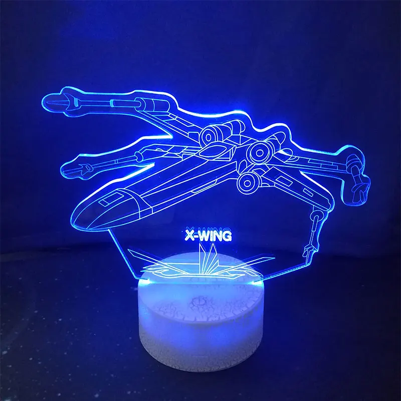 Звездные войны X WING 3D светодиодный ночник 7 цветов настольная лампа светильник