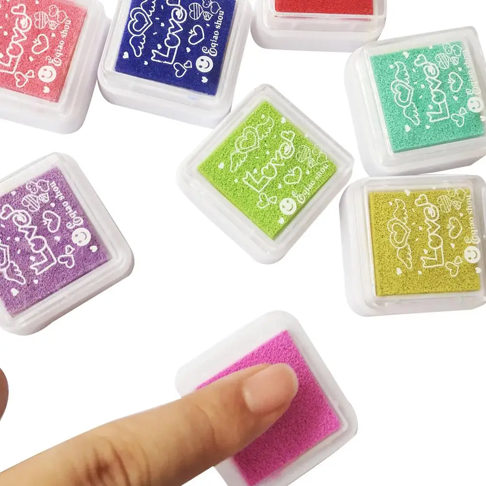 24 цвета многоцветные штемпельные подушечки дети изображение отпечатка пальца