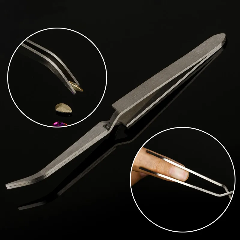 

Nail Art Shaping Tweezers Stainless Steel Multi-Function Clip Tip Manicure Tool UV Gel Acrylic C Curve Nipper Picking Rhinestone