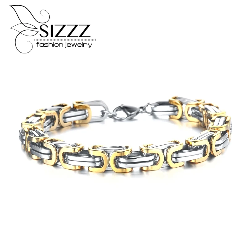 Мужской золотистый браслет цепочка из нержавеющей стали|pulsera charms|bangle menbracelets bangles