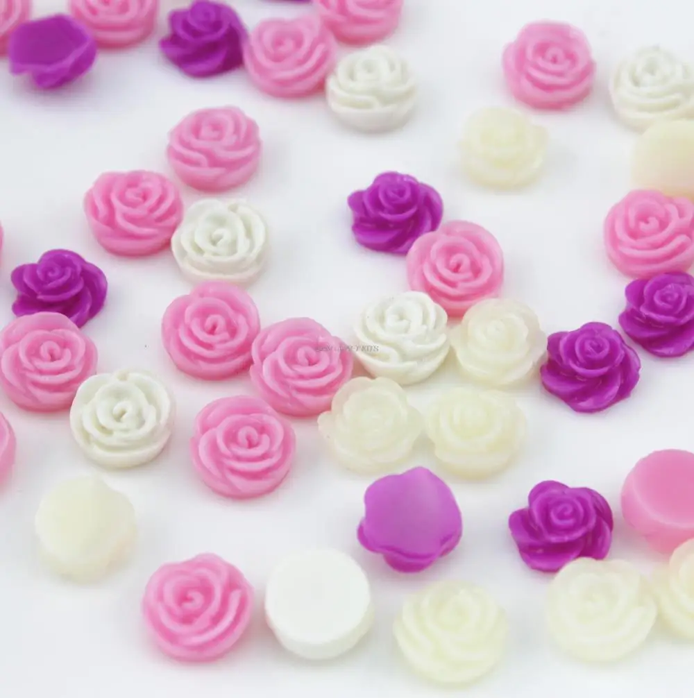 

300pcs Resin Cabochons Flower Flatback decoden Flat Back mixed cameo covers- Bobby Pins, Pendants 11mm d25