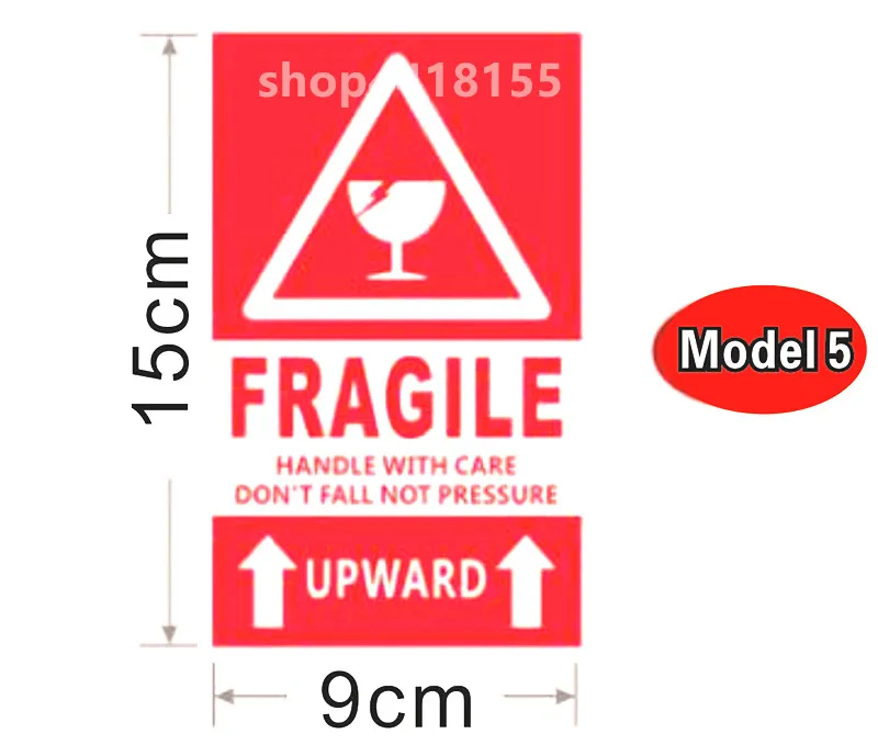 Бесплатная доставка 15*9 см 90 шт. хрупкая ручка стандартная красная и белая оптовая