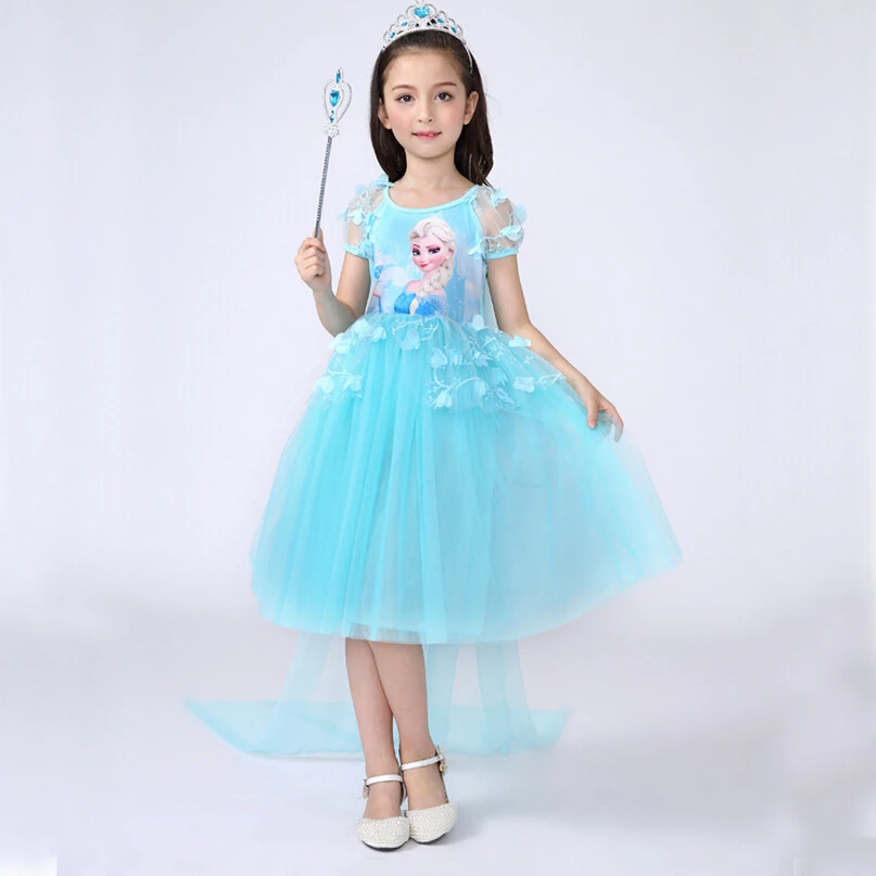 3-10y Elsa dress Halloween Birthday Fancy Kids Dress and cape children clothing Sofia Princess Baby Girls Costume Party Dresses | Детская
