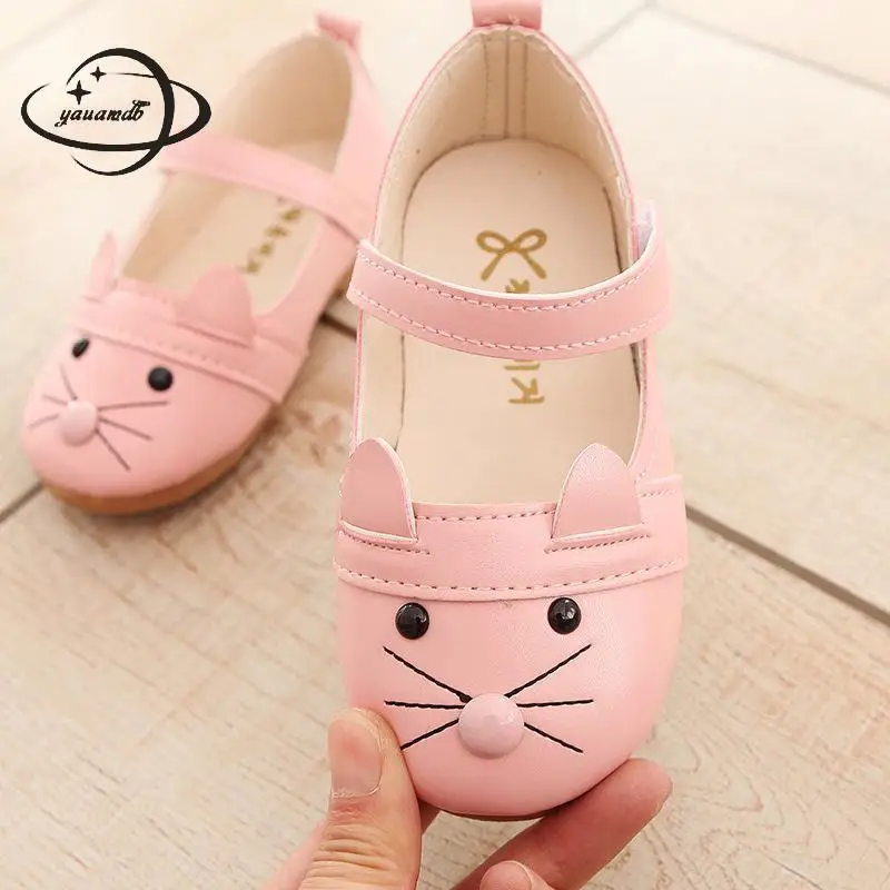 YAUAMDB kids leather shoes 2018 spring autumn girls animal patterns toddler fashion children single ly21 |