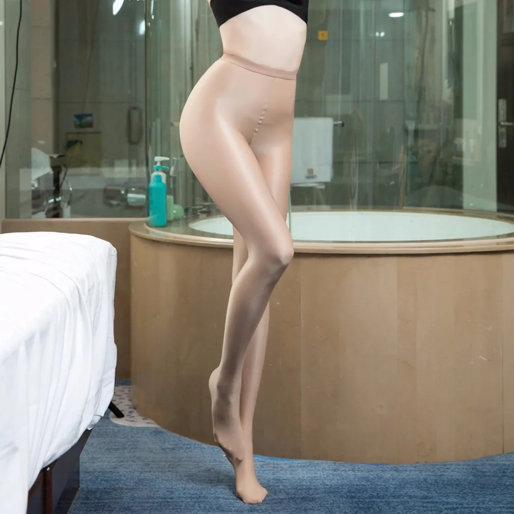 70D плюс размер прозрачные до талии блестящие чулки с Т шаговым шлангом для танцев