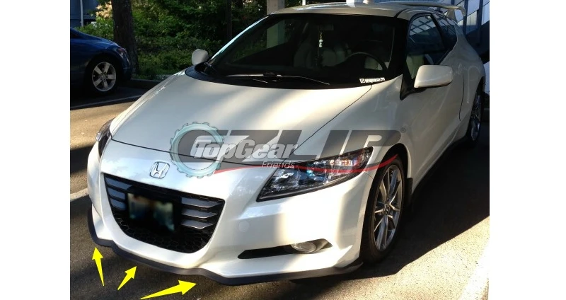 Для HONDA CRZ CR Z CR-Z 2010~ бампер губы/Топ передач передний спойлер для автомобиля/Топ передач Комплект кузова+ юбка в полоску