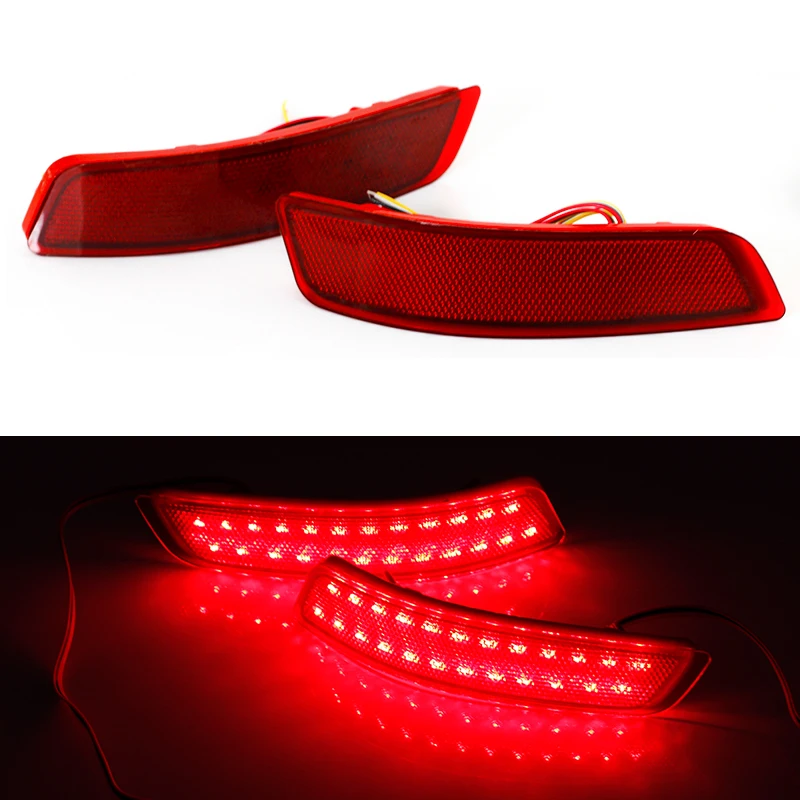 Автомобиль Красный Len Заднего Бампера Отражатель LED Стоп сигнал Сигнальные Лампы