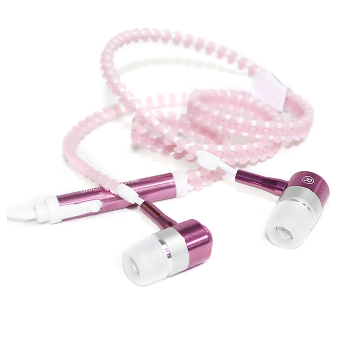 Светящиеся металлические наушники в виде застежки молнии светится темноте