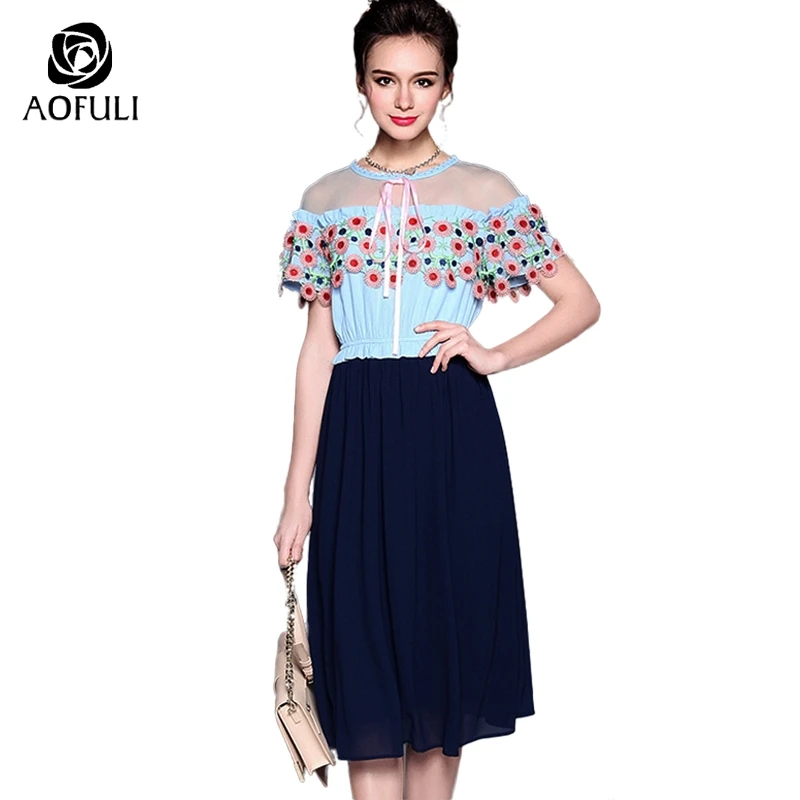 Размер S сексуальное прозрачное Сетчатое платье с вышивкой маргаритки бантом из