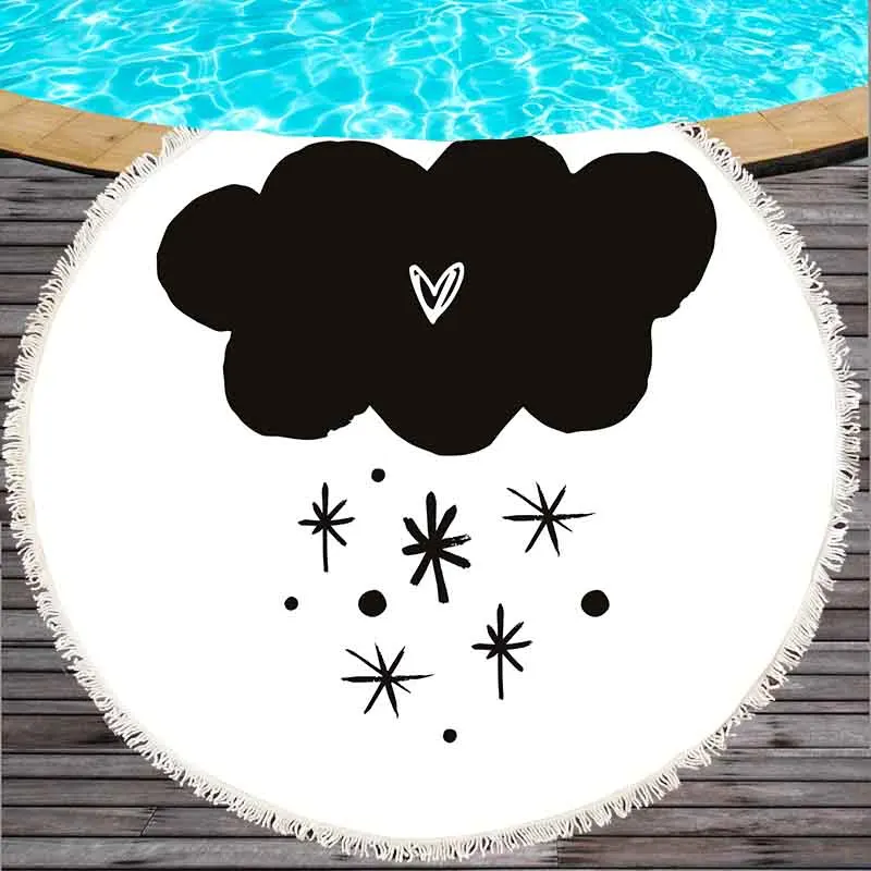 Круглое шифоновое пляжное полотенце коврик 150 см|Банные полотенца| |