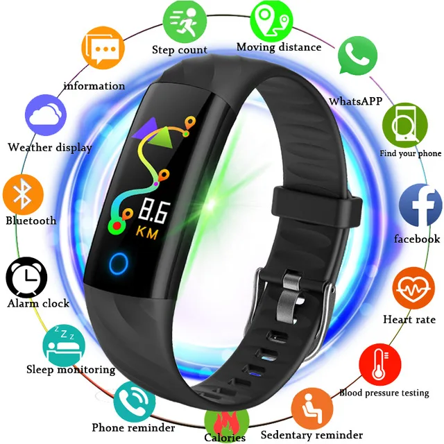 BANGWEI Smart wrist Band Heart rate Blood Pressure Oxygen Oximeter Sport Bracelet Waterproof Watches intelligent For iOS Android |