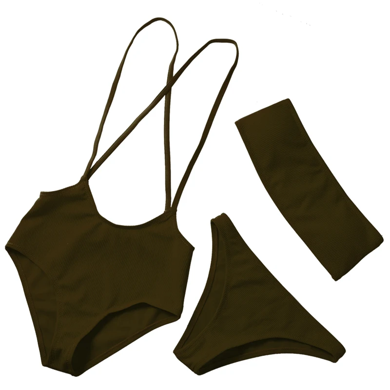 BFUSTYLE Бразильское бикини на бретельках 3 шт. бандо трикотажный купальник с высокой