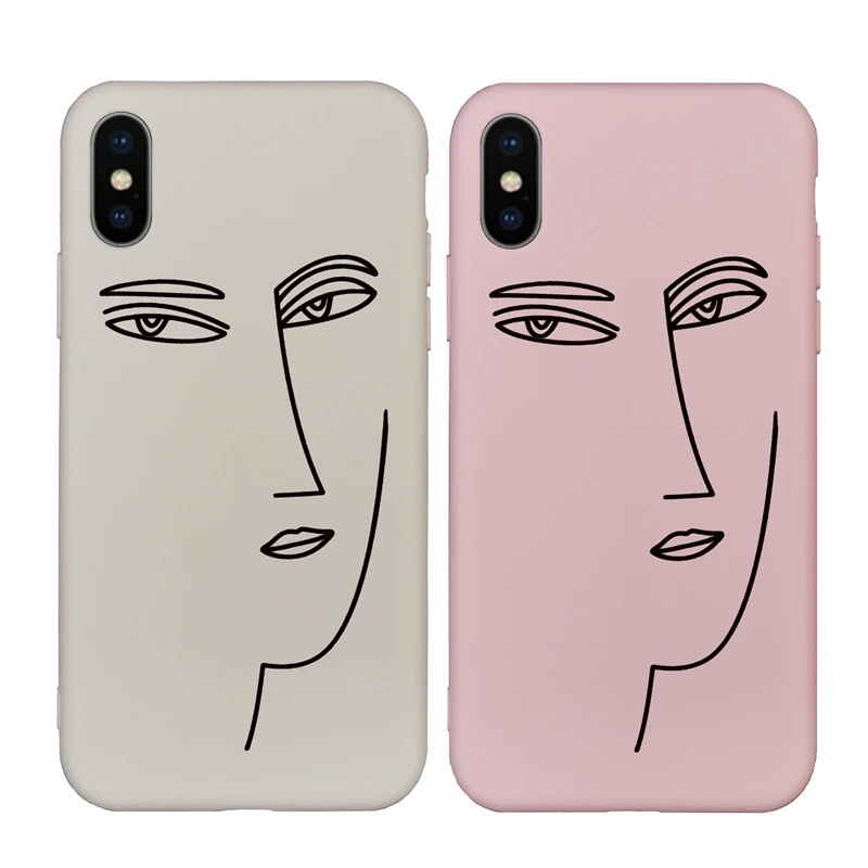Женский чехол с абстрактными Простыми линиями для iPhone 6 6S 7 8 Plus X XS Max XR жесткий