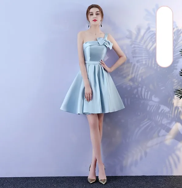 Женское мини платье выше колена синее для свадьбы подружки невесты|Платья