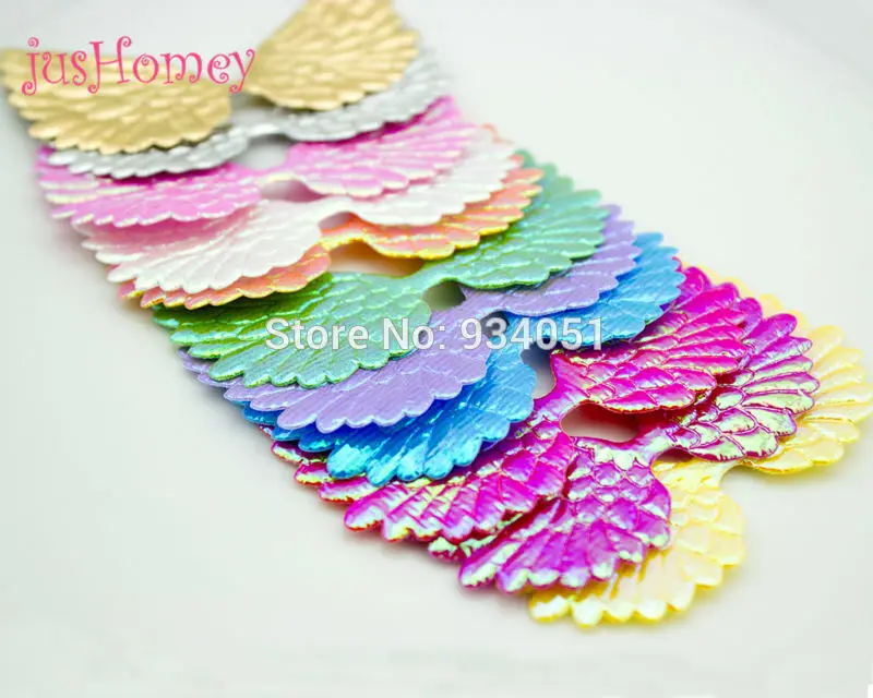 300 шт. металлические переливающиеся блестящие Крылья ангела с аппликацией 75 мм * 45