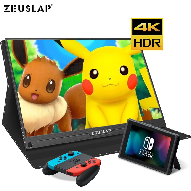 Портативный игровой монитор PS4 15 6 дюйма 4K + HDR 72% NTSC 178 Dgree IPS экран с углом обзора 1000:1